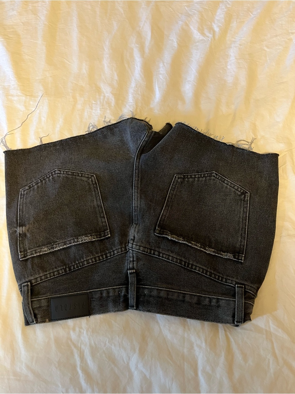 pistola Black Distressed High-Rise Denim Shorts - Picture 4 of 4